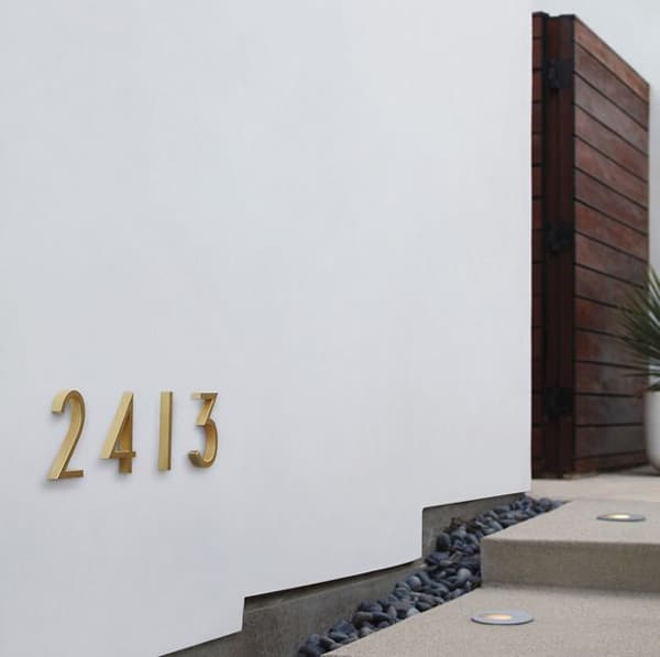 address-sign-5 golden yellow brass house address numbers