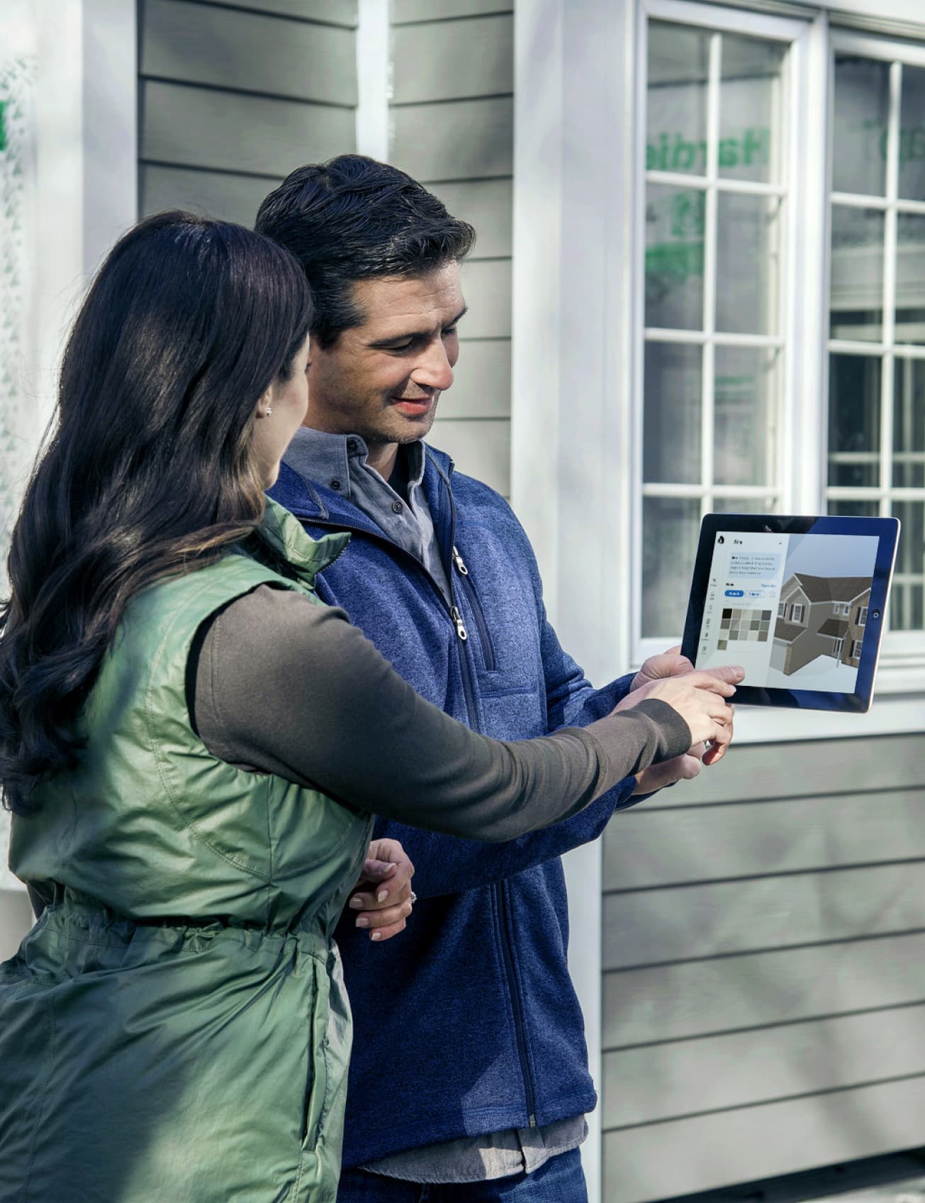 contractor-client-reviewing-james-hardie-website-tablet contractor-client-reviewing-james-hardie-website-tablet