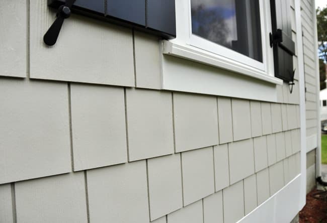 Hardie shingle siding on house exterior Hardie shingle siding on house exterior